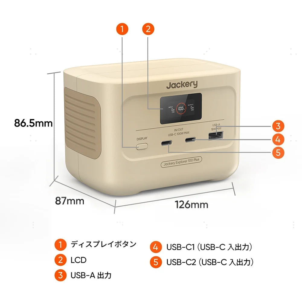 Jackery Solar Generator 100 Plus (Sand Gold) 40 Mini Portable Power Station Solar Panel