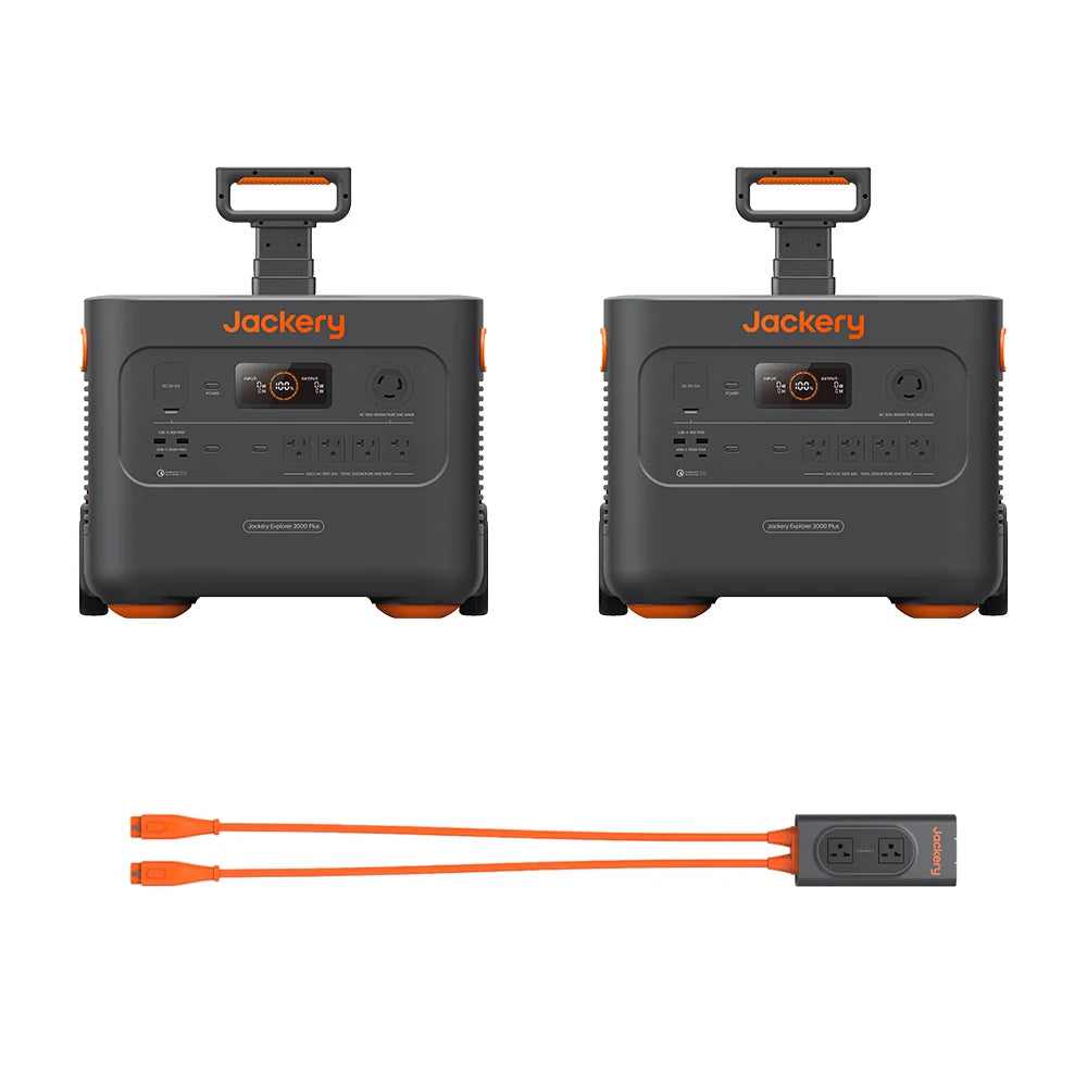 Jackery Portable Power Station 2000 Plus 2 Units Kit