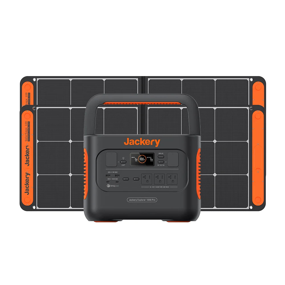[While Supplies Last] Jackery Solar Generator 1000 Pro 100W Portable Power Station Solar Panel Kit