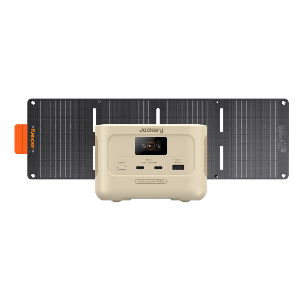 Jackery Solar Generator 100 Plus (Sand Gold) 40 Mini Portable Power Station Solar Panel
