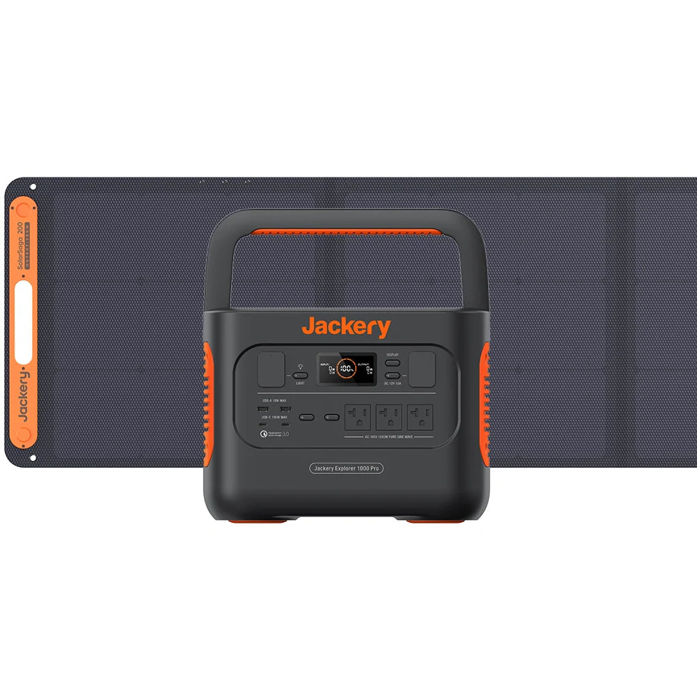 Jackery Solar Generator 1000 Pro 200W Portable Power Station Solar Panel Kit