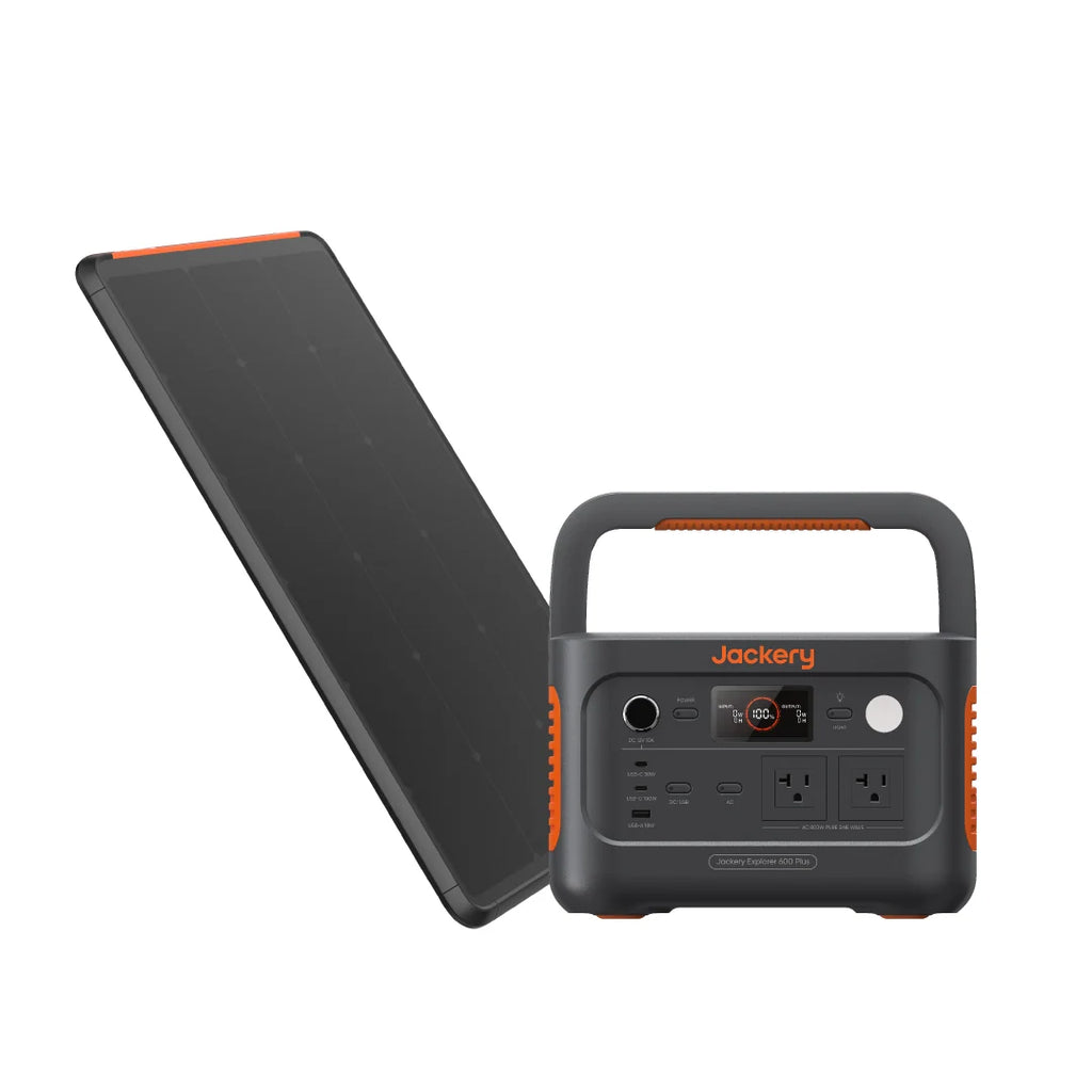 Jackery Solar Generator 600 Plus 100 Prime Portable Power Station Kit